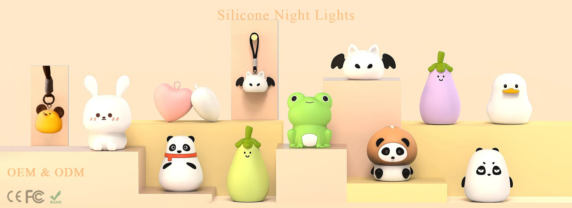 Cute Silicone Night Lights | Manufacturer Supply (CE/FCC/ROHS)